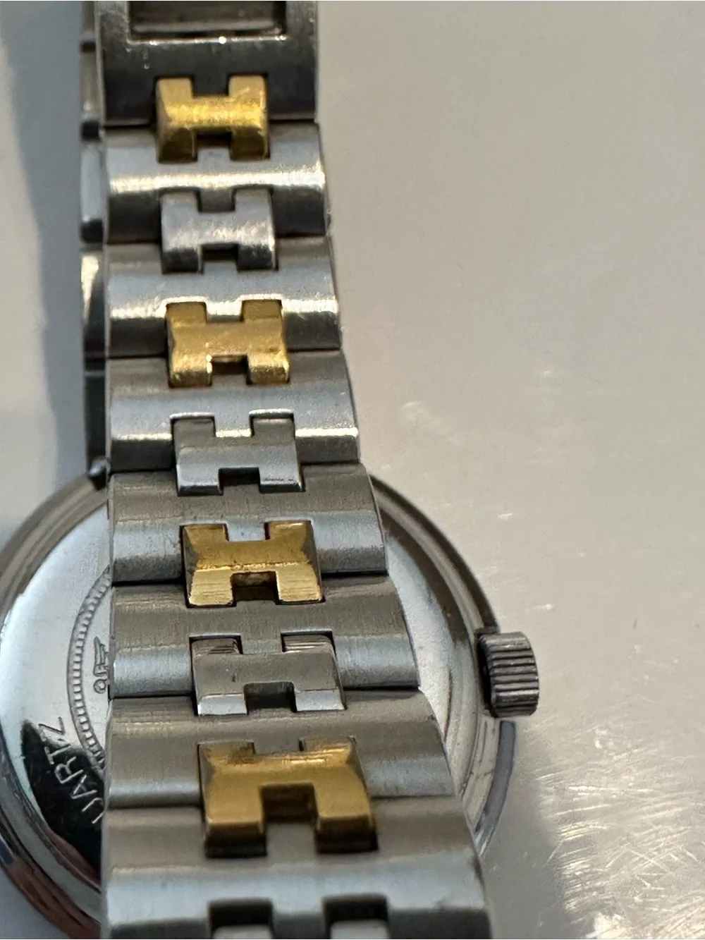 Vintage Hermès Profile Two Tone H Link Swiss Quartz Watch w/ Box